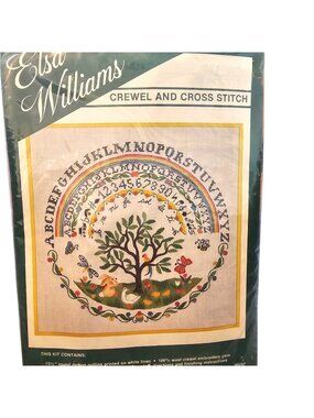 Rare Elsa Williams Crewel and Cross Stitch Sampler Kit Alphabet Nursery #00247